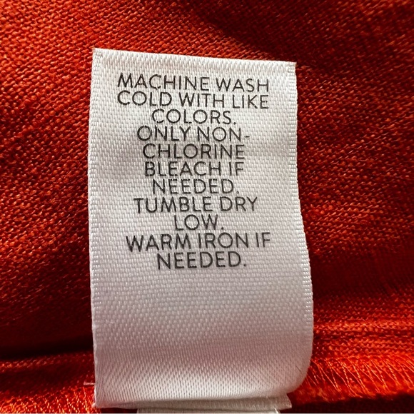 J.Jill Love Linen Zinnia Saffron Orange Shirtdress S Lagenlook Coastal - Picture 15 of 16